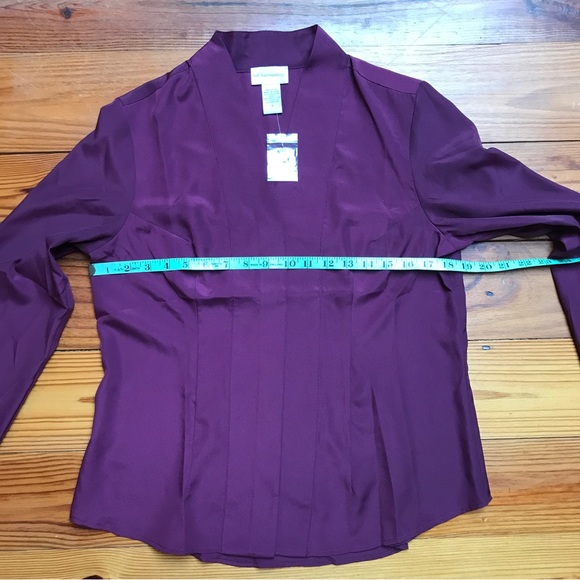 Soft Surroundings Maroon Long Sleeve Button Down Blouse, NWT, S - Picture 3 of 11